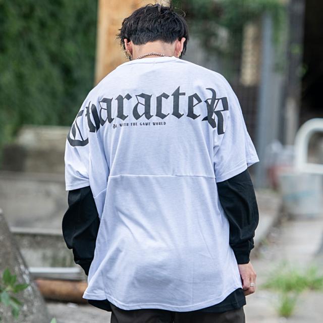 Tシャツ メンズ 長袖 半袖 ロンt トップス ロゴ バックプリント レイヤード 重ね着 2枚セット ユニセックス ブラック ホワイト M L 韓国の通販はau Pay マーケット Silver Bullet シルバーバレット