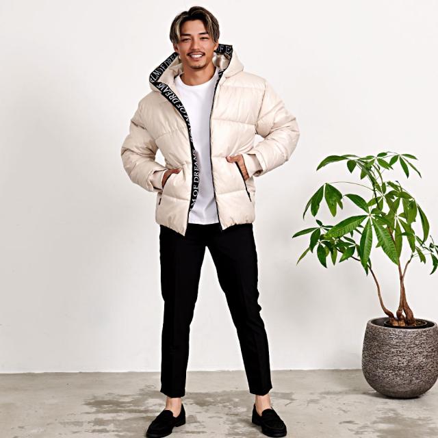 中綿ブルゾン アウター メンズ 中綿ジャケット エナメルコーティング