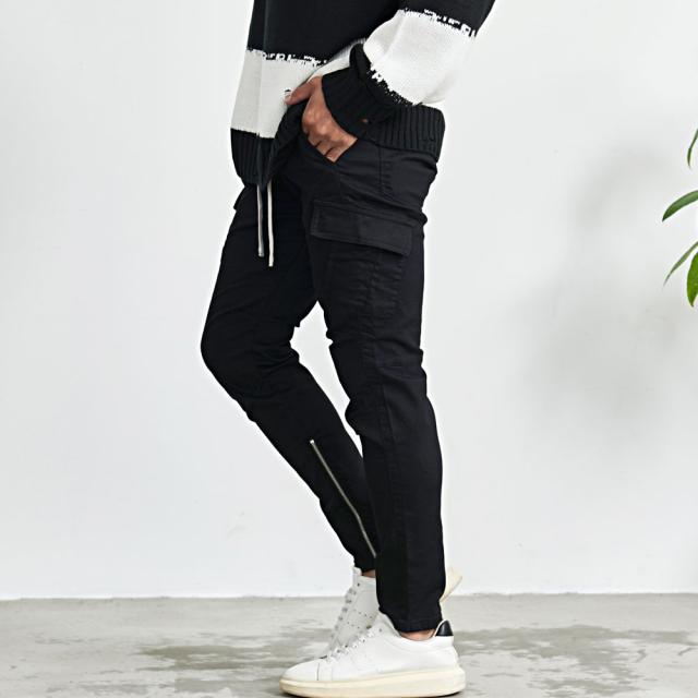 カーゴパンツ メンズ ストレッチ パンツ スリム 細身 美脚 カーゴ