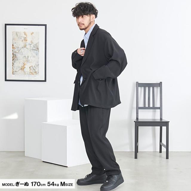 セットアップ メンズ テーラードジャケット 大人 おしゃれ テーラード ジャケット 大きいサイズ ストレッチ 伸縮 テレワーク 在宅勤務 長袖 ユニセックス 服 シンプル 無地 スーツ 父の日 春 夏 春服 夏服メンズファッション 即日発送 [CAHP23-04]_5