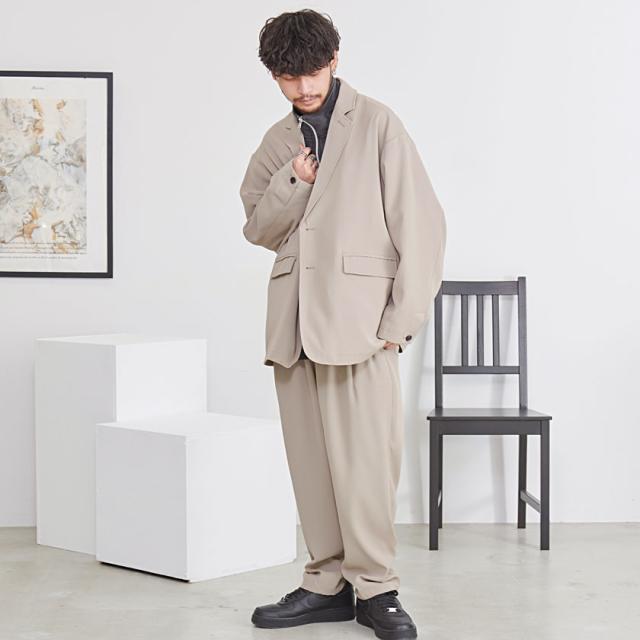 セットアップ メンズ テーラードジャケット 大人 おしゃれ テーラード ジャケット 大きいサイズ ストレッチ 伸縮 テレワーク 在宅勤務 長袖 ユニセックス 服 シンプル 無地 スーツ 父の日 春 夏 春服 夏服メンズファッション 即日発送 [CAHP23-04]_9