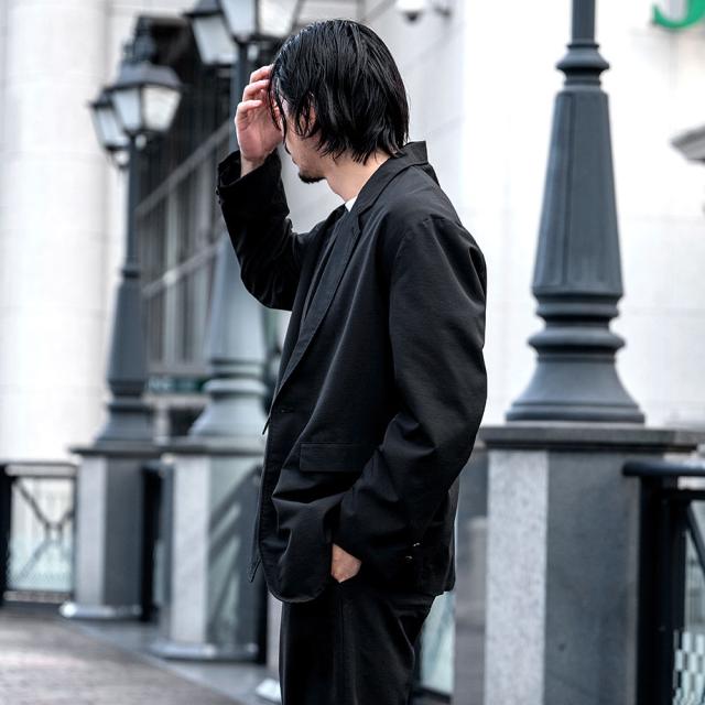 テーラードジャケット メンズ おしゃれ ゆったり 大きいサイズ メッシュ仕様 ブラック ネイビー ベージュ 黒 無地 シンプル ビジネス 大人 参観日 2つボタン センターベント きれいめ CavariA 20代 30代 40代 ユニセックス 男性 男 服 春 春服 ファッション [CAHP25-10]_6