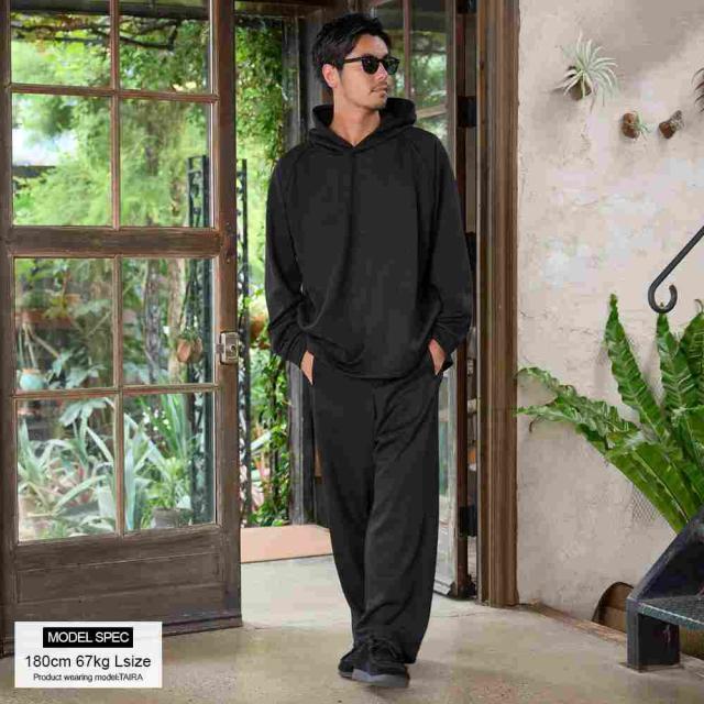 ワイドパンツ メンズ ブランド 裏起毛 ドビー素材 スウェットパンツ