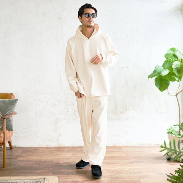 ワイドパンツ メンズ ブランド 裏起毛 ドビー素材 スウェットパンツ