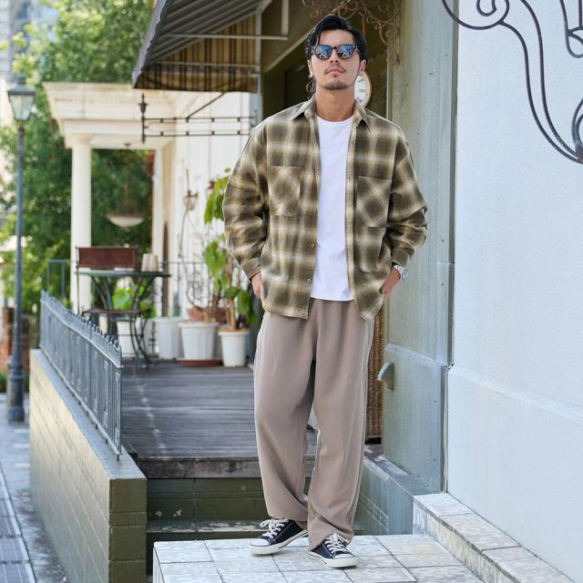 チェックシャツ メンズ スピンドルシャツ 長袖シャツ 羽織りシャツ