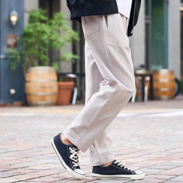 ワイドパンツ メンズ イージーパンツ 起毛 ピーチスキン リラックス