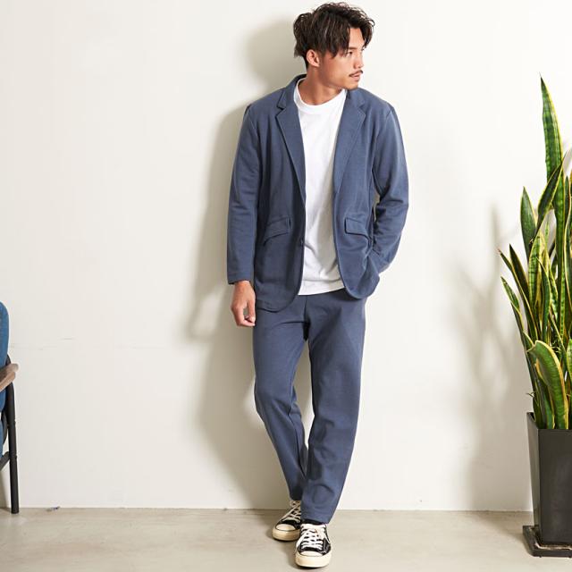 セットアップ メンズ テーラードジャケット テーパードパンツ