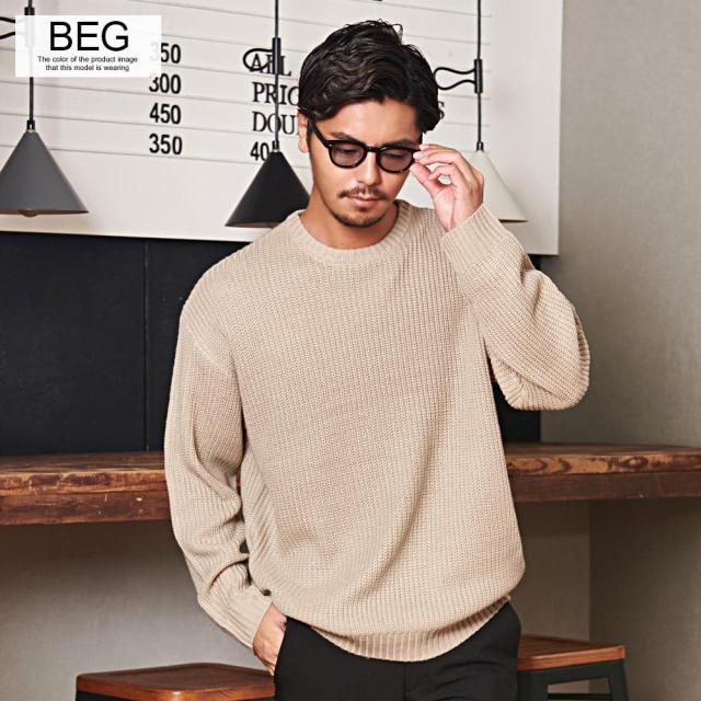 ニット メンズ セーター ブランド 厚手 大きいサイズ おしゃれ 畦編み