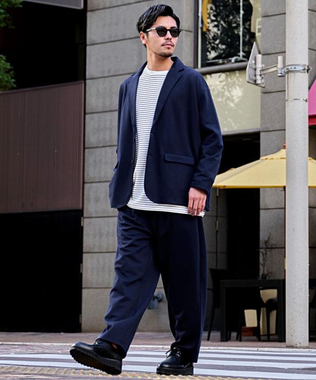セットアップ メンズ 格好のいい 上下仕かける 伸ばすこと 伸縮 テーラードジャケット テイラードジャケット 広広としたズボン下 流汗 流汗 ビッグ影ぼうし 厚地の外套大きさ ゆったり 広広とした 伸び伸びする 心地よい 好いたらしいめ[CAJP26-01]