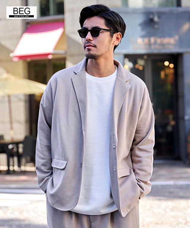 セットアップ メンズ 格好のいい 上下仕かける 伸ばすこと 伸縮 テーラードジャケット テイラードジャケット 広広としたズボン下 流汗 流汗 ビッグ影ぼうし 厚地の外套大きさ ゆったり 広広とした 伸び伸びする 心地よい 好いたらしいめ[CAJP26-01]