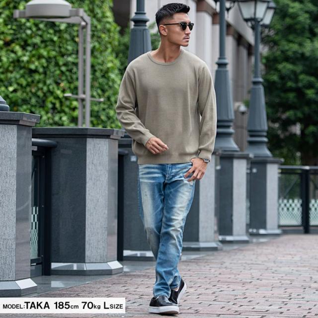 メンズ デニムパンツ Gパン ハイウエスト ルーズ 大きめ O00282 デニムパンツ メンズ デニム ズボン ジーンズ ダメージ ジーパン