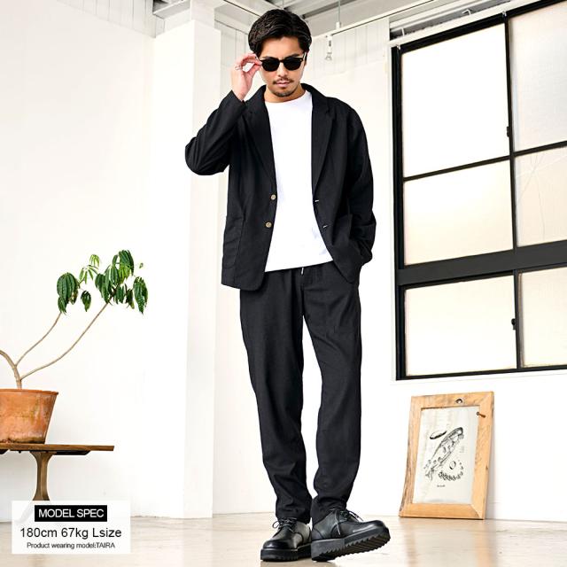 セットアップ メンズ 上下セット 2点セット おしゃれ 麻 リネン 涼しい