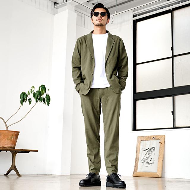 セットアップ メンズ 上下仕かける 2点仕かける 格好のいい 麻 リネン 冷やりとした テーラードジャケット イージーパンツ テーパードパンツ 父の日 黒 紺 M L XL LL CavariA 分かりやすい 成年者 心地よい背広 事務所心地よい 20代 30代 40代 成人男性 男 服 春 夏 春夏 [CANF25-04]