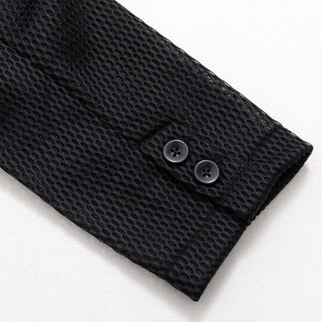 テーラードジャケット メンズ 春 夏 メッシュ素材 涼しい 速乾 軽量