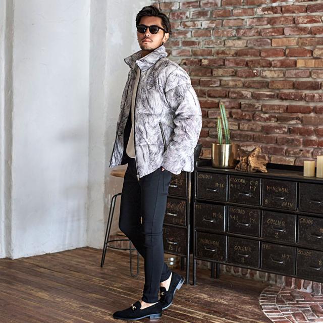 中綿ジャケット メンズ アウター ジャケット ブルゾン FELLEX 防寒 暖かい あったか 軽量 軽い プリーツ加工 総柄 無地 シンプル ユニセックス レディース ホワイト ブラック 白 黒 CavariA 男性 男 服 秋 冬 秋冬 メンズファッション 即日発送 [CANG23-55] 中綿ジャケット メンズ アウター ジャケット ブルゾン FELLEX 防寒