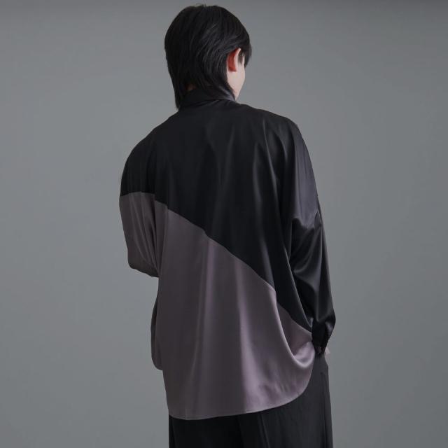 シャツ メンズ 長袖 長袖シャツ おしゃれ 切り替え ネックレス付 トップス 大きいサイズ ホワイト ブラック グレー 黒 白 M L ユニセックス CavariA 男性 服 春服 春 ファッション メンズファッション 20代 30代 40代 父の日 即日発送 [CANG24-11]_5
