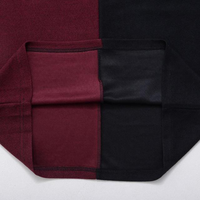 ニット メンズ 長袖 長袖Tシャツ ニットソー ロンT セーター ブランド おしゃれ 配色 ベロア ネックレス付き トップス インナー タートルネック 無地 ストレッチ 伸縮性 グレー ブラック ワイン 黒 上品 きれいめ モード 20代 30代 40代 秋 冬 ファッション [CANG24-80]_13