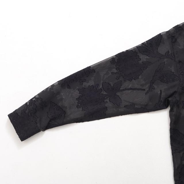 シャツ メンズ ブランド おしゃれ 総柄シャツ シアーシャツ フラワージャガード 大きいサイズ ゆったり 長袖シャツ 花柄 フラワー 大人 きれいめ カジュアルシャツ 白シャツ ホワイト ブラック M L 20代 30代 40代 ユニセックス 男性 男 服 春 春服 ファッション [CANG25-32]_12