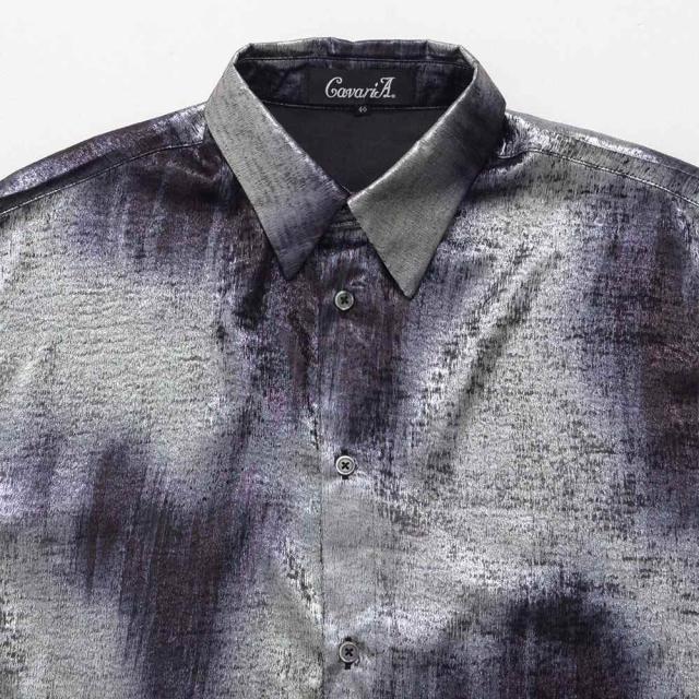 シャツ メンズ ブランド おしゃれ 総柄シャツ グリッターシャツ シャイニーシャツ 大きいサイズ ゆったり 長袖シャツ 光沢 上品 大人 きれいめ 白シャツ ブラック ゴールド シルバー M L CavariA 20代 30代 40代 ユニセックス 男性 男 服 春 春服 ファッション [CANG25-33]_14