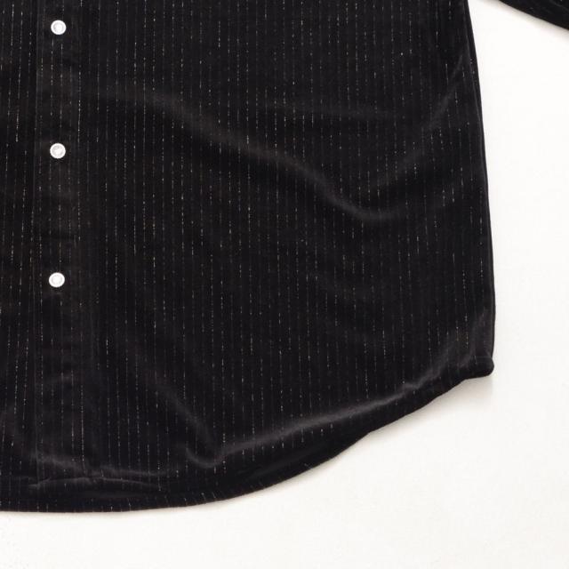 シャツ メンズ 長袖 ベロアシャツ 長袖シャツ ベロア素材 光沢 ラメ