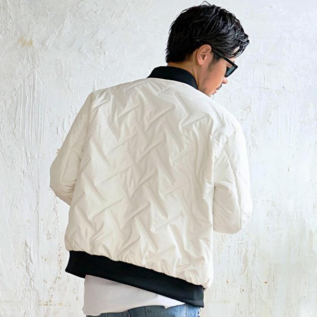 MA-1 メンズ ジャケット ブランド おしゃれ MA1 ボンバージャケット 中綿ジャケット 軽量 ブルゾン ミリタリージャケット シームレス 防寒 防風 暖かい あったか 無地 シンプル CavariA 大人 20代 30代 40代 50代 ちょいワル ユニセックス 男性 男 服 秋 冬 秋冬 [CANG25-65]_6