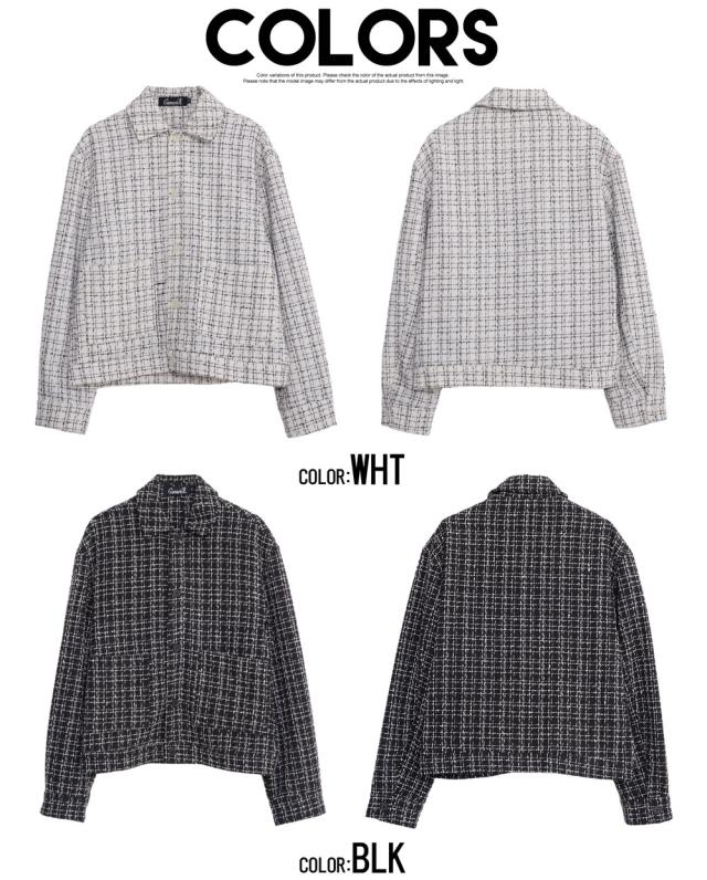 ジャケット メンズ ブルゾン アウター おしゃれ ツイード チェック