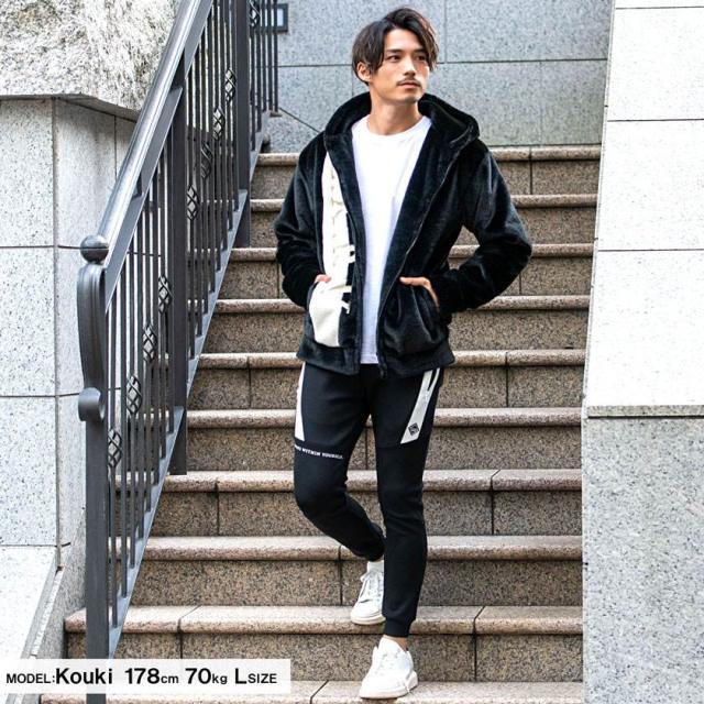 ファーパーカー メンズ ファージャケット ファー パーカー ブルゾン