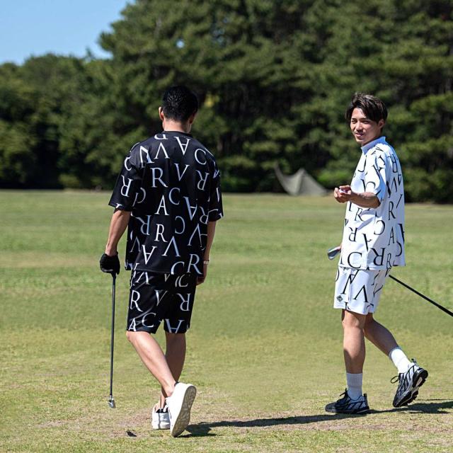 セットアップ メンズ おしゃれ 2点セット 上下セット ゴルフ Tシャツ 半袖 半袖Tシャツ トップス ゴルフパンツ ショートパンツ ハーフパンツ スポーツ パンツ ストレッチ 伸縮 スポーツ 大人 総柄 C.V.R.A 父の日 春 夏 ファッション 即日発送 [CASP24-01]_3