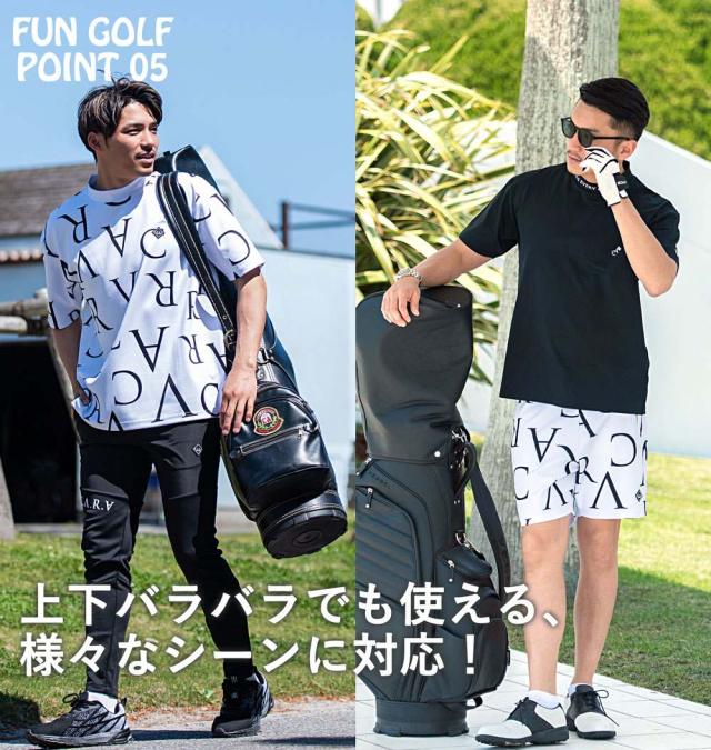セットアップ メンズ おしゃれ 2点セット 上下セット ゴルフ Tシャツ 半袖 半袖Tシャツ トップス ゴルフパンツ ショートパンツ ハーフパンツ スポーツ パンツ ストレッチ 伸縮 スポーツ 大人 総柄 C.V.R.A 父の日 春 夏 ファッション 即日発送 [CASP24-01]_9