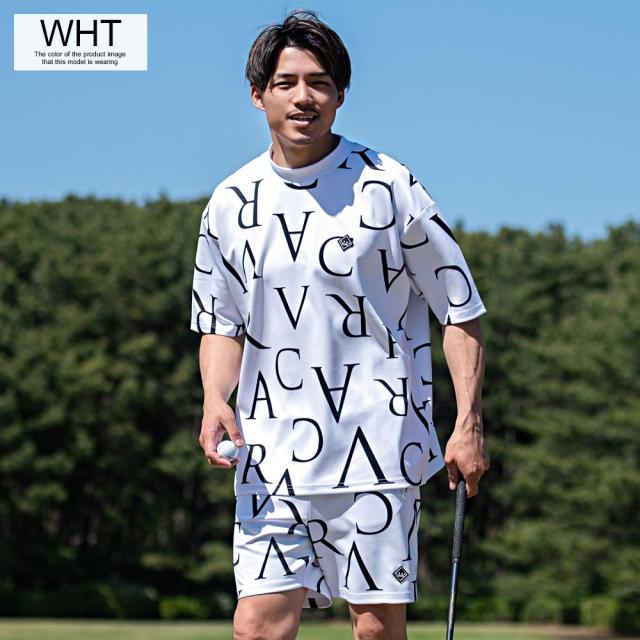 セットアップ メンズ おしゃれ 2点セット 上下セット ゴルフ Tシャツ 半袖 半袖Tシャツ トップス ゴルフパンツ ショートパンツ ハーフパンツ スポーツ パンツ ストレッチ 伸縮 スポーツ 大人 総柄 C.V.R.A 父の日 春 夏 ファッション 即日発送 [CASP24-01]_14