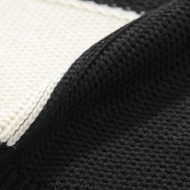 ニット メンズ セーター ブランド 大人 5G ブロックチェック チェック きれいめ 防寒 暖かい シンプル ホワイト ベージュ ブラック 黒 春 秋 冬 プレゼント ストリート カジュアル CavariA 20代 30代 40代 メンズファッション 即日発送 [CAST22-56]の通販は