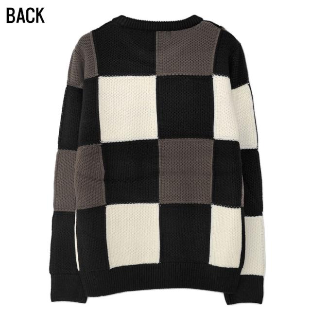 ニット メンズ セーター ブランド 大人 5G ブロックチェック チェック きれいめ 防寒 暖かい シンプル ホワイト ベージュ ブラック 黒 春 秋 冬 プレゼント ストリート カジュアル CavariA 20代 30代 40代 メンズファッション 即日発送 [CAST22-56]の通販は