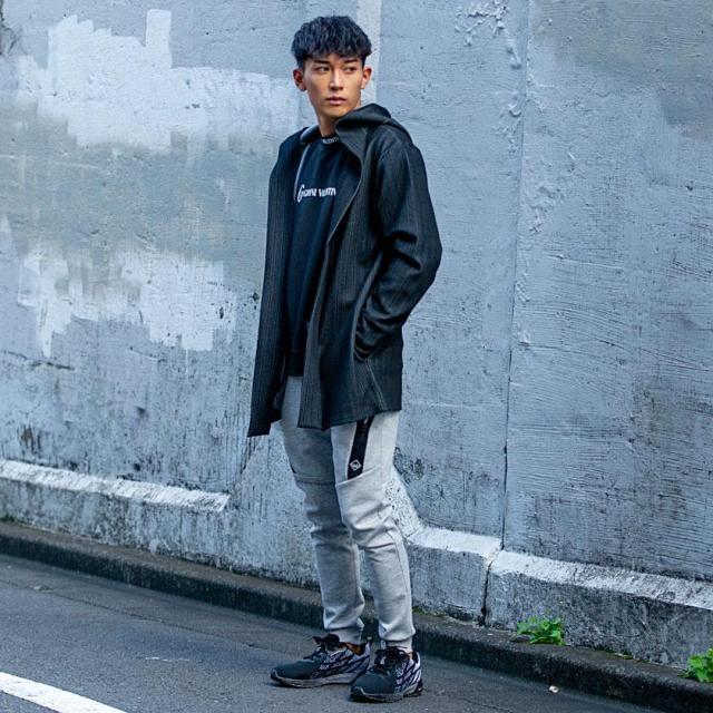 カーディガン メンズ フード フーディー ボタンレス ストライプ