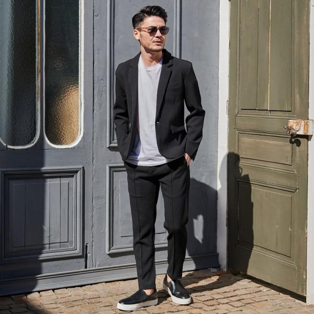 スラックス メンズ セットアップ可 スーツ ボトムス 父の日 カジュアル ビジネス テレワーク リモートワーク 在宅勤務 無地 シンプル イージーパンツ 40代 50代 ホワイト ベージュ ブラック 白 黒 M L XL CavariA 春 メンズファッション 即日発送 [CAST23-08] スラックス メンズ セットアップ可 スーツ ボトムス 父の日 カジュアル