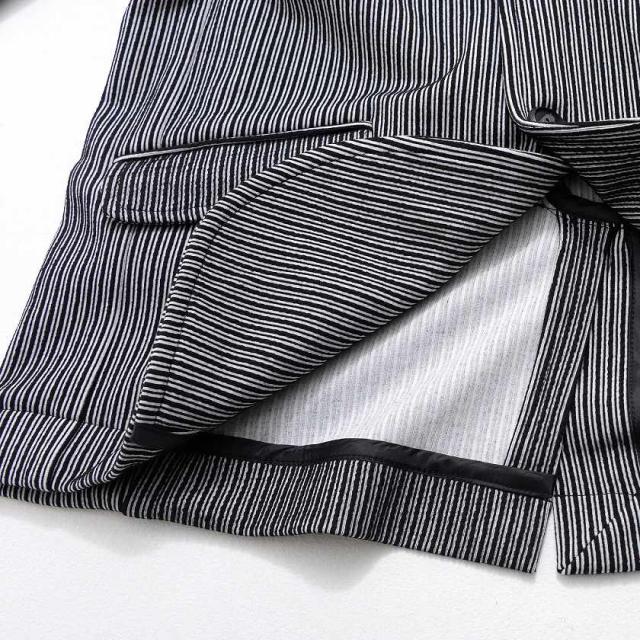 ジャケット メンズ アウター おしゃれ 服 テーラードジャケット 大人 セットアップ可 ストライプ イタリアンカラー 細身 シンプル ホワイト ブラック M L XL CavariA 秋 冬 春服 春 父の日 20代 30代 40代メンズファッション 即日発送 [CAST23-12]_16