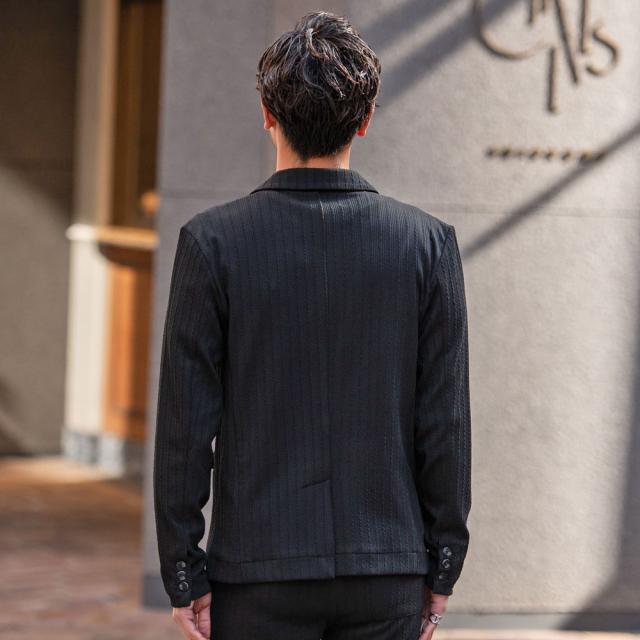 テーラードジャケット メンズ アウター ふくれ ストライプ柄