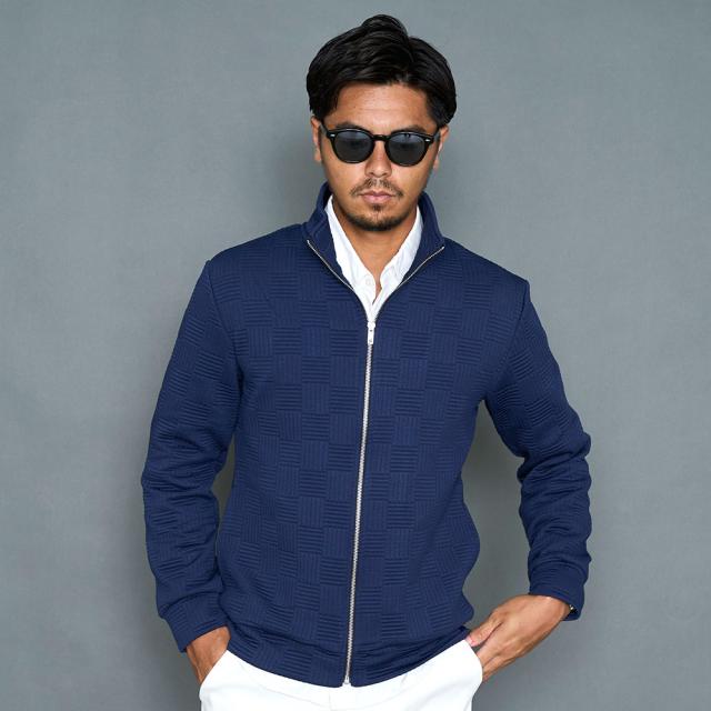 ブルゾン メンズ ジャケット ブランド 大人 キルティング バスケットチェック 羽織 アウター ジャケット 防寒 暖かい あったか ユニセックス ネイビー ブラック シンプル ゴルフ ゴルフウェア CavariA 20代 30代 40代 男 男性 服 秋 冬 秋冬 ファッション [CAST24-50] ブルゾン メンズ ジャケット ブランド 大人 キルティング バスケット