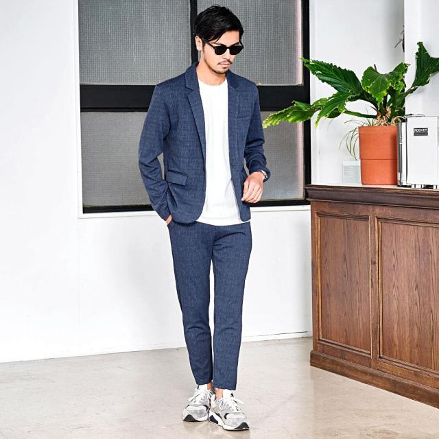 テーラードジャケット メンズ 長袖 カジュアル おしゃれ チェック柄