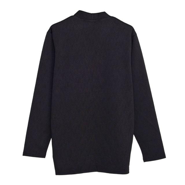 カーディガン メンズ ボタンレス ブランド ノーカラー 変形 シェブロン