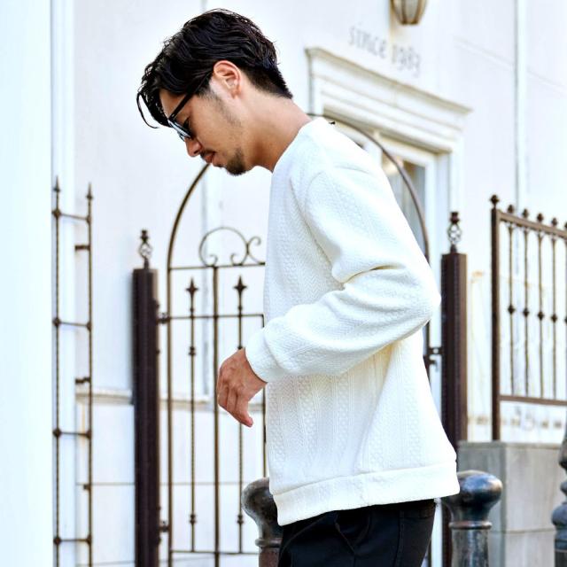 トレーナー メンズ ブランド おしゃれ トップス パターン 長袖 伸縮性