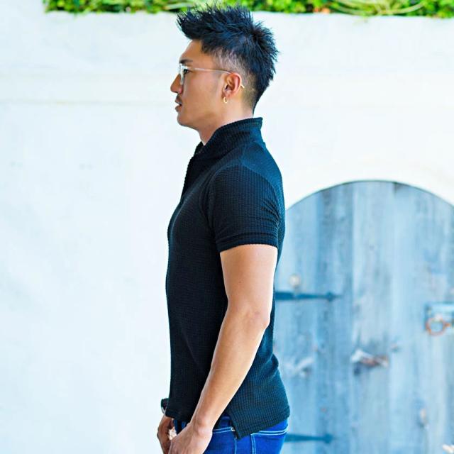 ポロシャツ メンズ ブランド おしゃれ 半袖 トップス イタリアンカラー