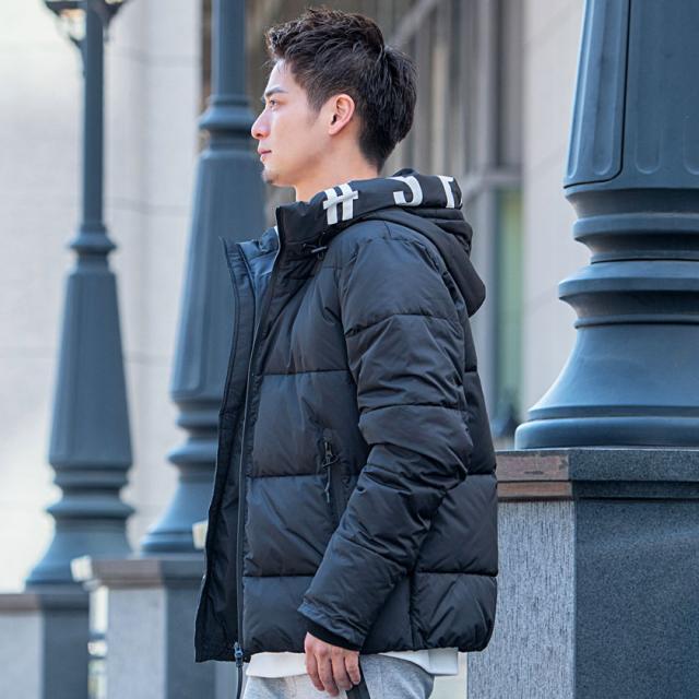 中綿ジャケット メンズ アウター ブルゾン フーディー ロゴ