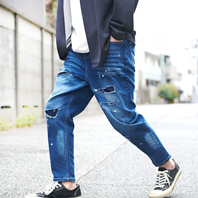 デニムパンツ メンズ ワイドパンツ テーパードパンツ 大きいサイズ