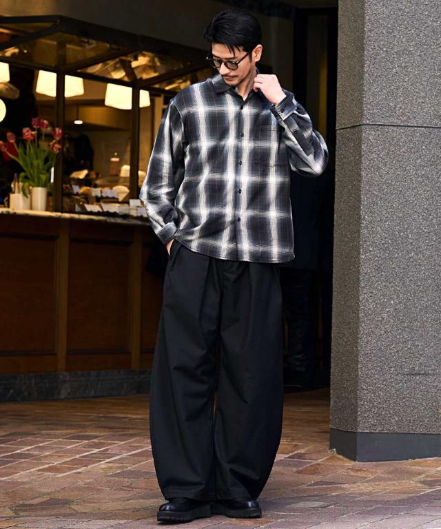 ワイドパンツ メンズ ブランド おしゃれ カーブパンツ テーパードパンツ スラックス ストライプパンツ ストレッチ 伸縮 タック 美脚 体型カバー 無地 ストライプ CavariA 大人 20代 30代 40代 50代 ちょいワル ユニセックス 男性 男 服 春 夏 秋 冬 ファッション [CATN26-08]_7