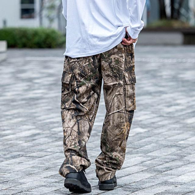 メンズ カモフラ スウェットジョガーパンツ 迷彩 ストレッチパンツ 青