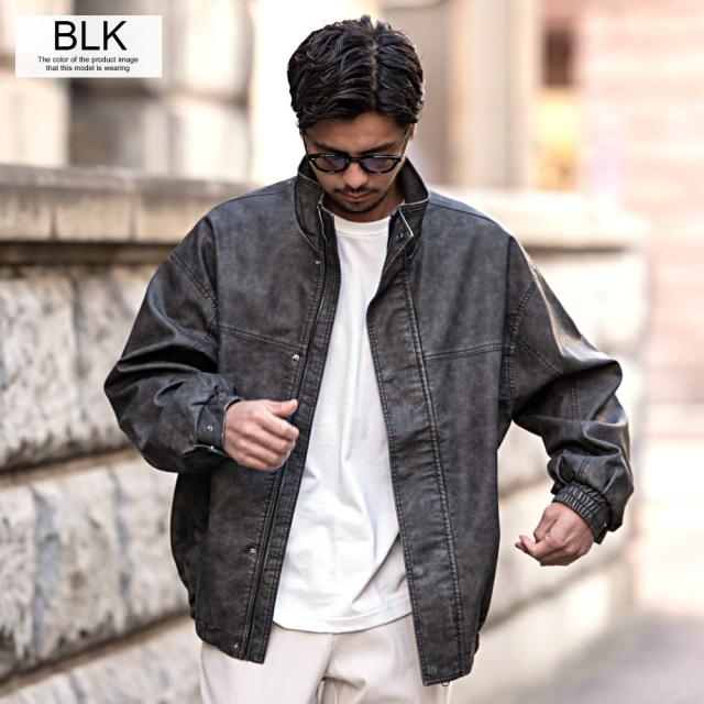 韓国古着　当時物　レザーブルゾン　ジャケット　　中綿　革ジャン　ラム　黒　M 韓国古着 当時物 レザーブルゾン ジャケット 中綿 革ジャン ラム 黒 M