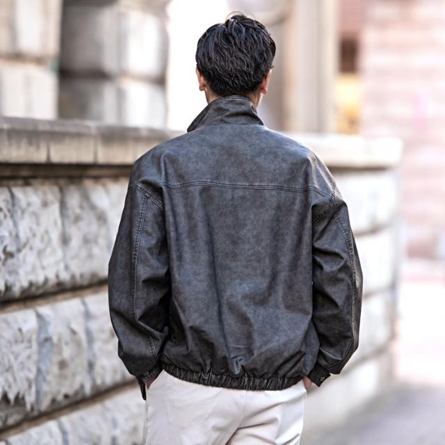 レザージャケット メンズ レザーブルゾン アウター シンプル 大人