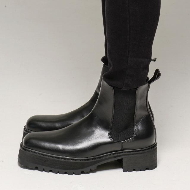 ブーツ メンズ ブランド 大人 おしゃれ サイドゴア ショートブーツ 靴 PUレザー ブラック 黒 シューズ 厚底 5.0cm ヒール 合成皮革 カジュアル きれいめ 通学 通勤 25cm 25.5cm 26cm 26.5cm 27cm 27.5cm 20代 30代 40代 メンズファッション 即日発送 [CLE-671]