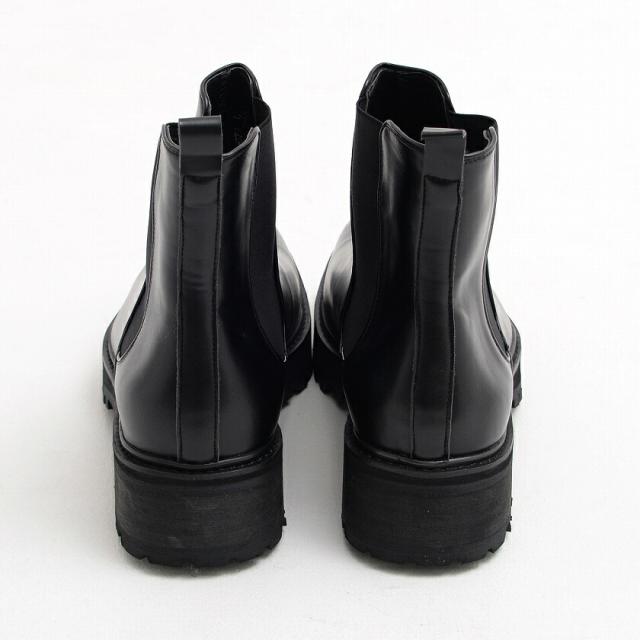 ブーツ メンズ ブランド 大人 おしゃれ サイドゴア ショートブーツ 靴 PUレザー ブラック 黒 シューズ 厚底 5.0cm ヒール 合成皮革 カジュアル きれいめ 通学 通勤 25cm 25.5cm 26cm 26.5cm 27cm 27.5cm 20代 30代 40代 メンズファッション 即日発送 [CLE-671]