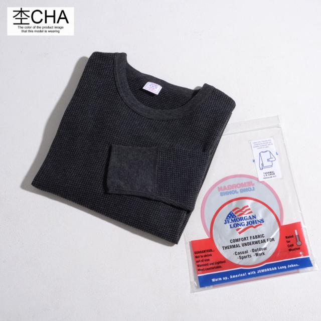 JTQ 無地 シンプル サーマル長袖 ブラック JTQ 無地 シンプル サーマル